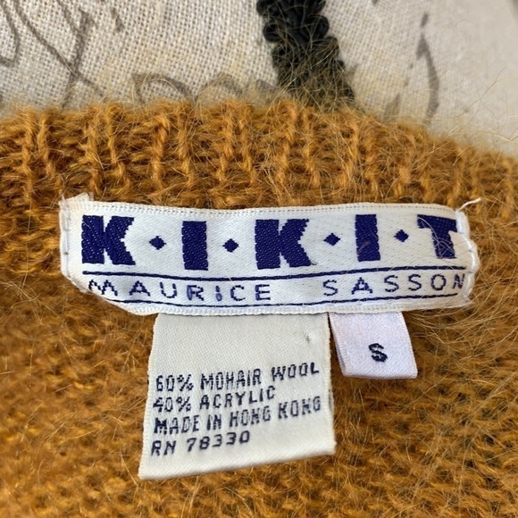KIKIT MAURICE SASSON Mohair V-Neck Sweater - Mustard - Picture 9 of 10